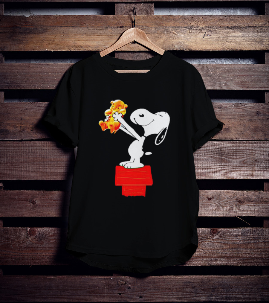 Snoopy Holding Simba From Lion King Scene T-Shirt