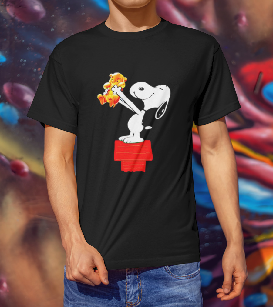 Snoopy Holding Simba From Lion King Scene T-Shirt
