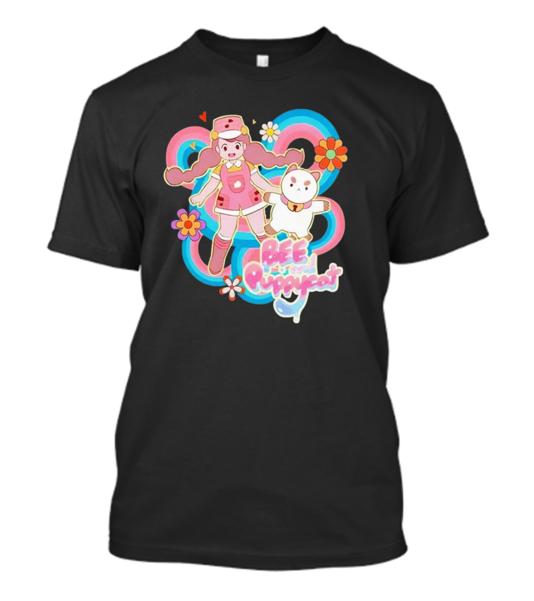 Bee And Puppycat Adventures Retro Floral Vibes T-Shirt