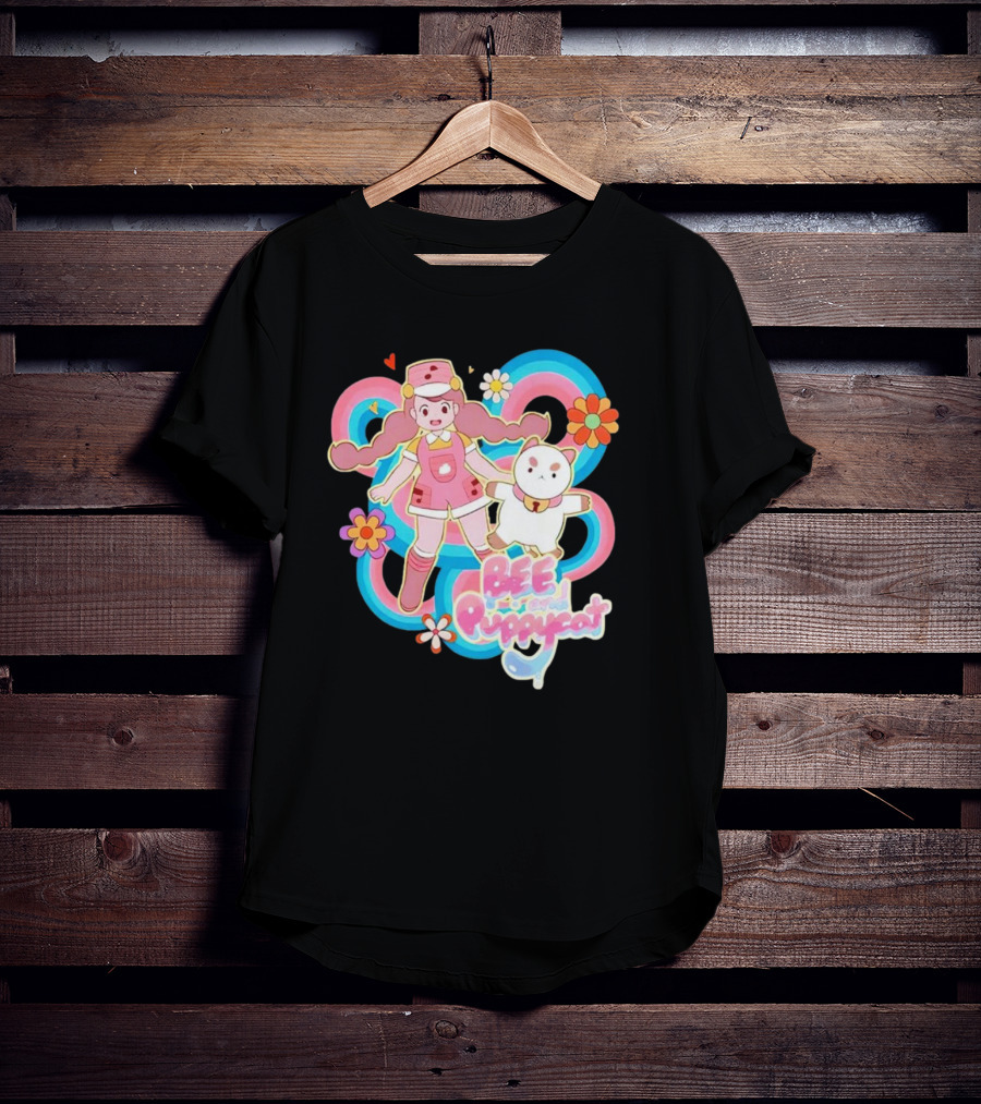 Bee And Puppycat Adventures Retro Floral Vibes T-Shirt