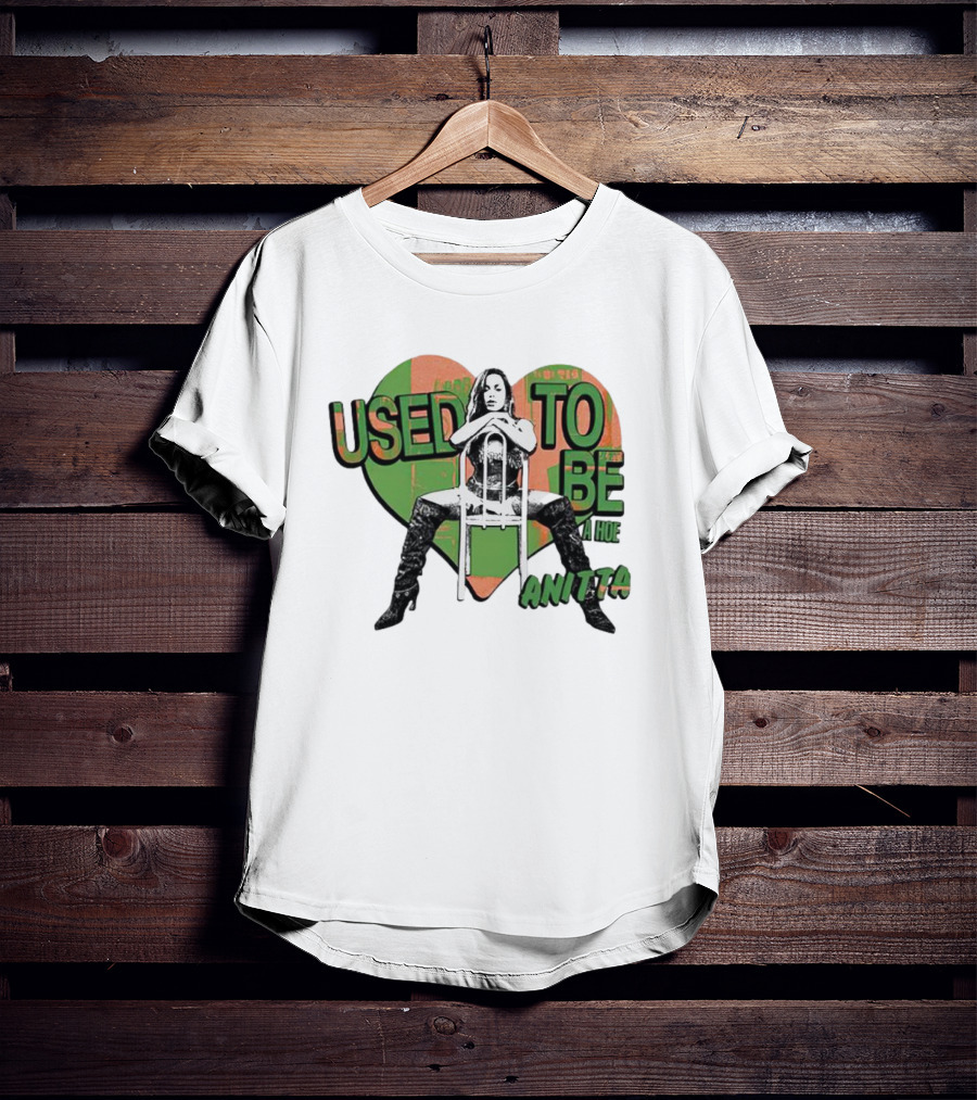 Used To Be A Hoe Anitta Chair Pose Heart Background T-Shirt