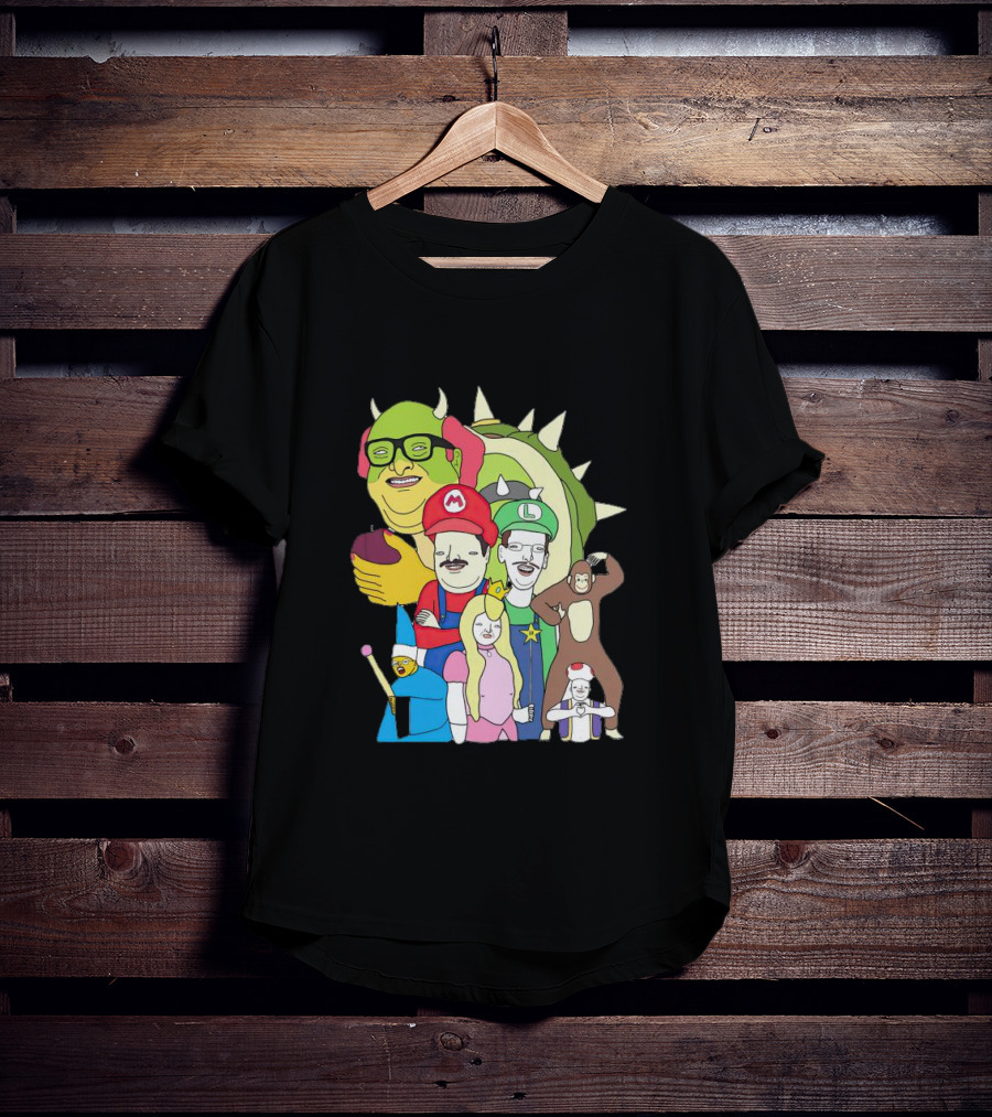 Mario Jump Brother Luigi Bowser Princess Peach Toad And Friends T-Shirt