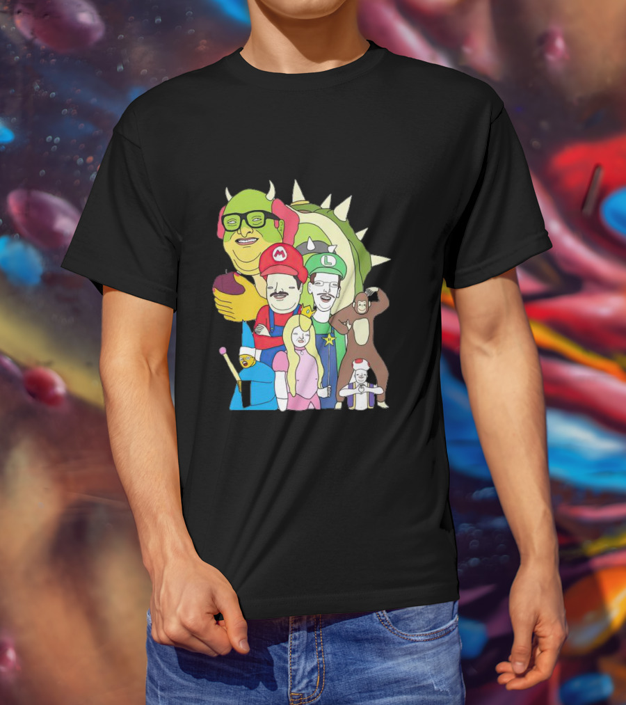 Mario Jump Brother Luigi Bowser Princess Peach Toad And Friends T-Shirt