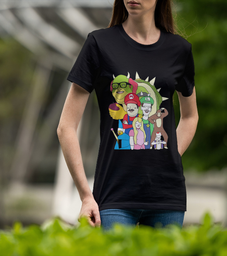 Mario Jump Brother Luigi Bowser Princess Peach Toad And Friends T-Shirt