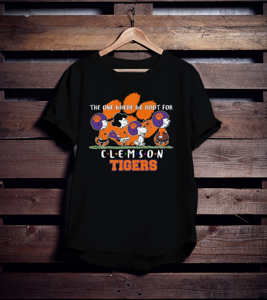 The One Where We Root For Clemson Tigers Peanuts Characters T-Shirt