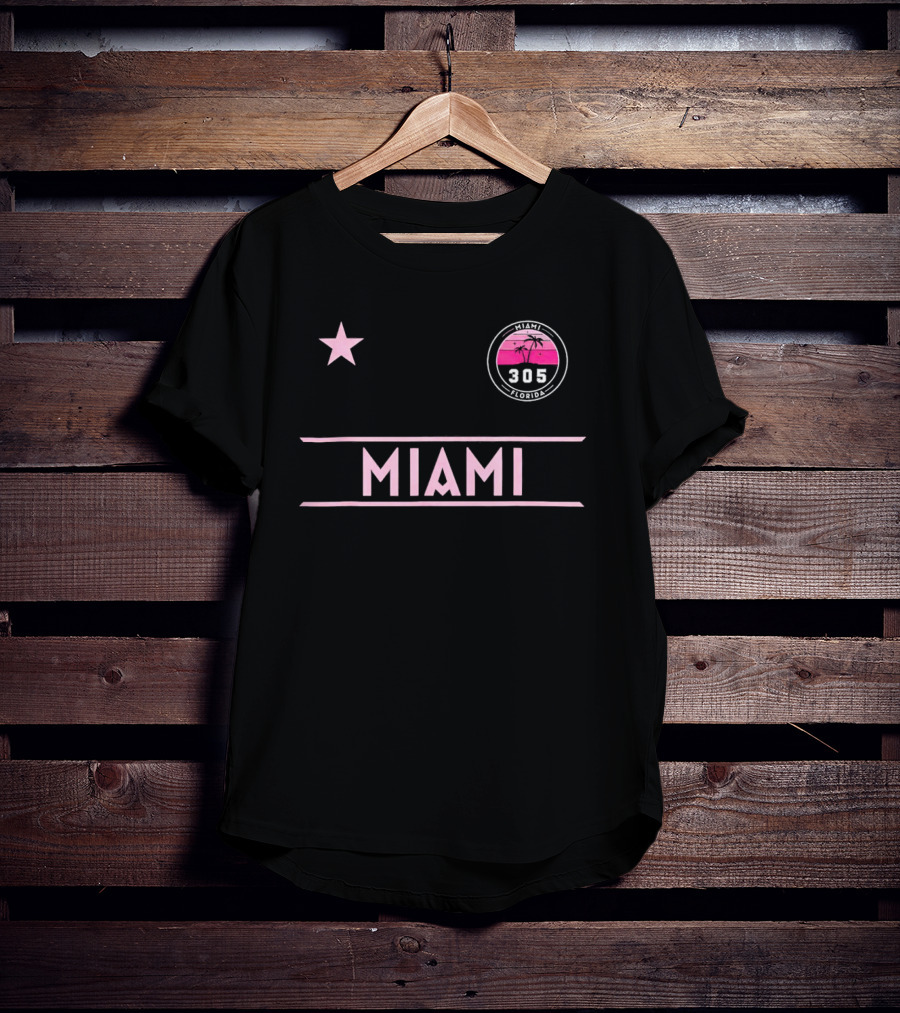 Miami Florida 305 Palm Tree Star T-Shirt