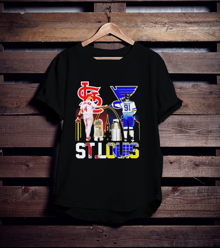 St. Louis Cardinals Molina Blues Tarasenko Skyline Arch T-Shirt