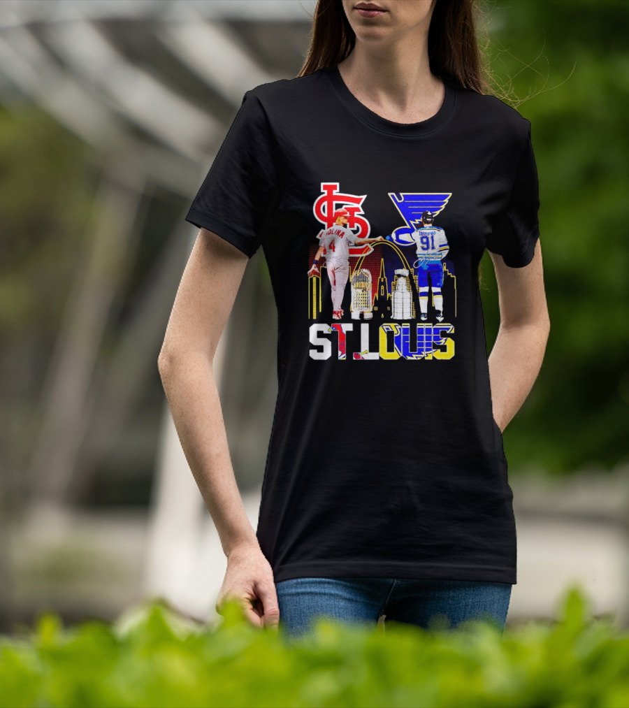 St. Louis Cardinals Molina Blues Tarasenko Skyline Arch T-Shirt