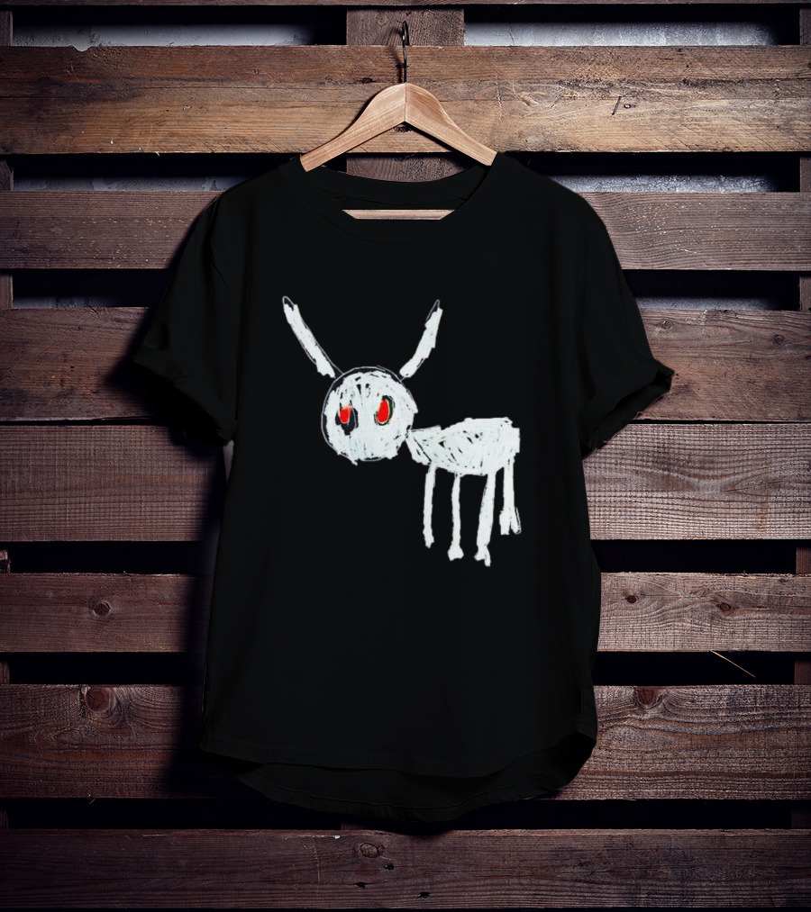 Adonis For All The Dogs With White Abstract Creature Sketch With Red Eyes T-Shirt