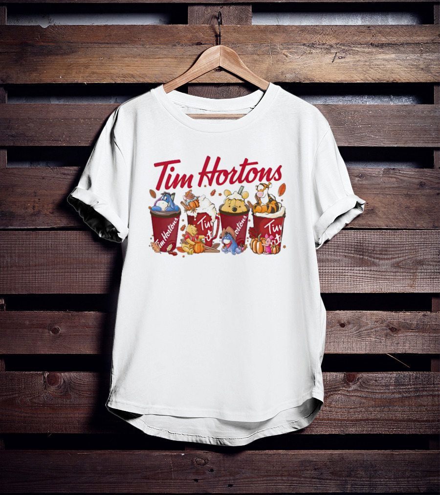 Tim Hortons Disney Characters Autumn Cups T-Shirt