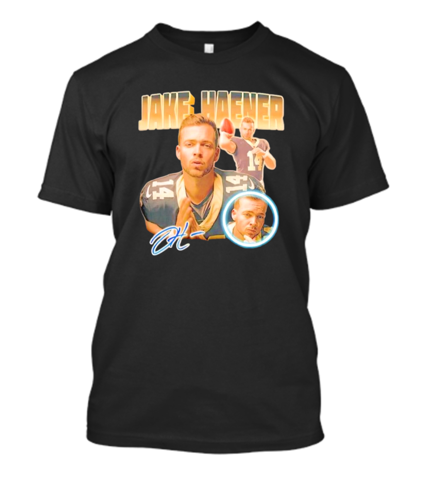 Jake Haener 14 Football Iconic Pose H- Signature T-Shirt
