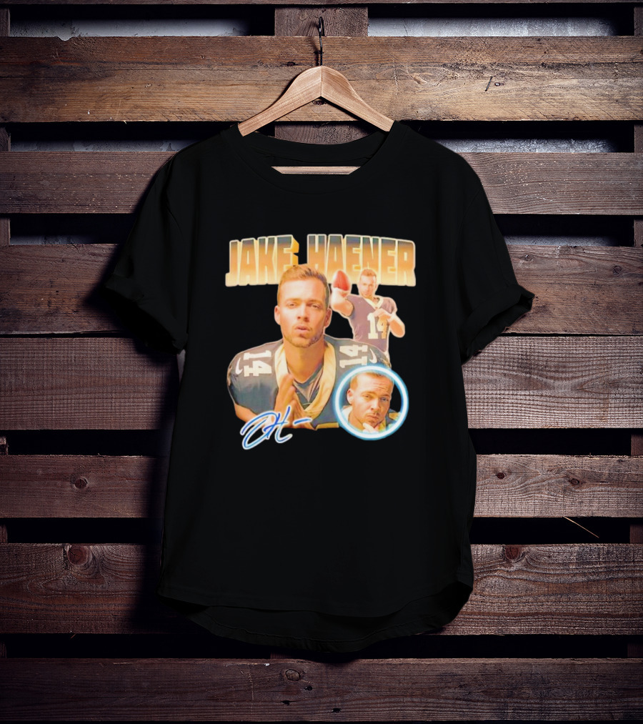 Jake Haener 14 Football Iconic Pose H- Signature T-Shirt