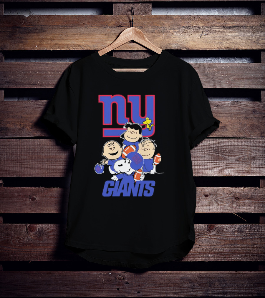 NY Giants Peanuts Characters Football T-Shirt