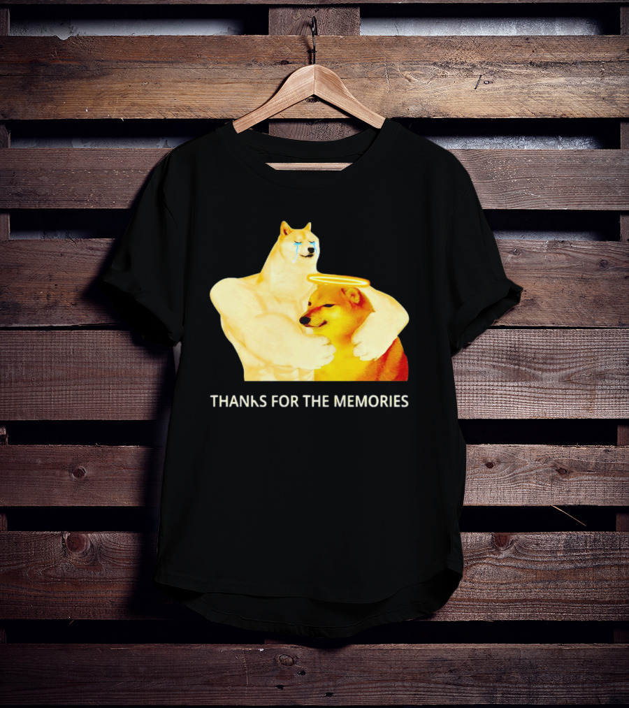 RIP Cheems Thanks For The Memories Doge Crying Angel Halo Hug T-Shirt