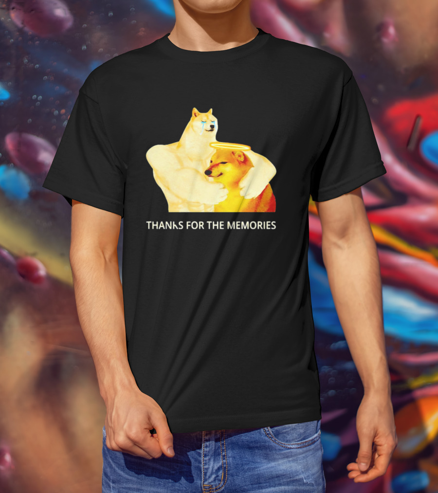 RIP Cheems Thanks For The Memories Doge Crying Angel Halo Hug T-Shirt