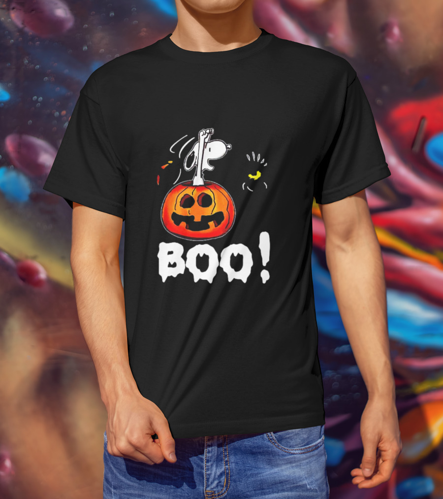 Snoopy And Jack-O'-Lantern Boo Halloween T-Shirt