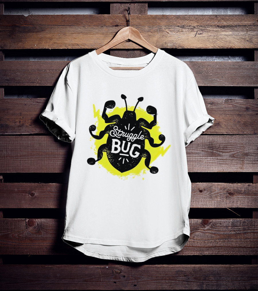 Struggle Bug Yellow Lightning Background T-Shirt