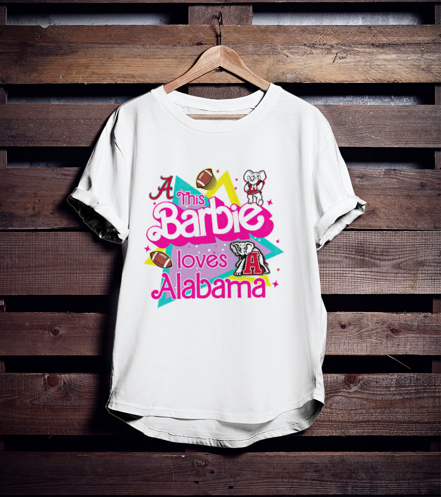 This Barbie Loves Alabama Football And Crimson Tide Fan Elephants T-Shirt