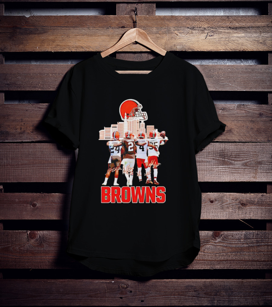 Browns Chubb Cooper Watson Garrett Cityscape Signatures T-Shirt