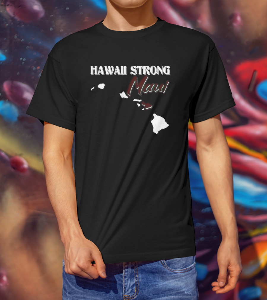 Hawaii Strong Maui Map T-Shirt