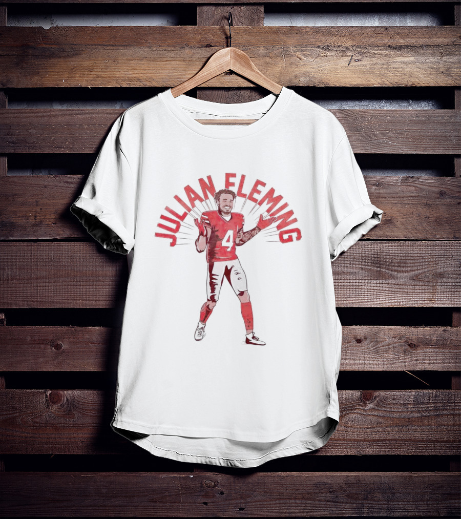 Julian Fleming Football Number Four Dynamic Pose T-Shirt