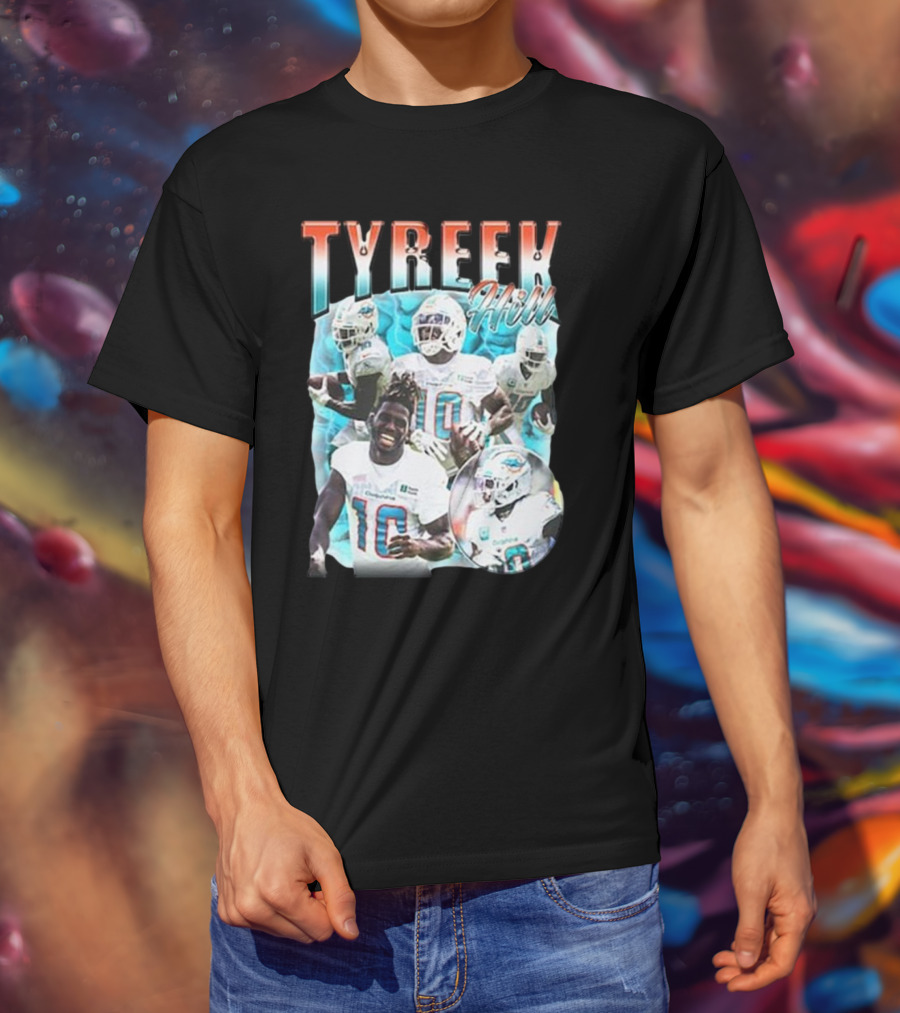 Tyreek Hill Miami Football Vintage Collage T-Shirt