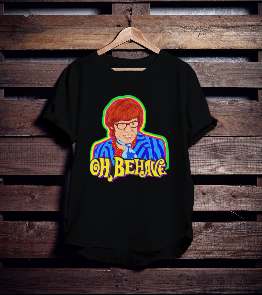 Austin Powers Oh Behave Vintage Style Psychedelic T-Shirt