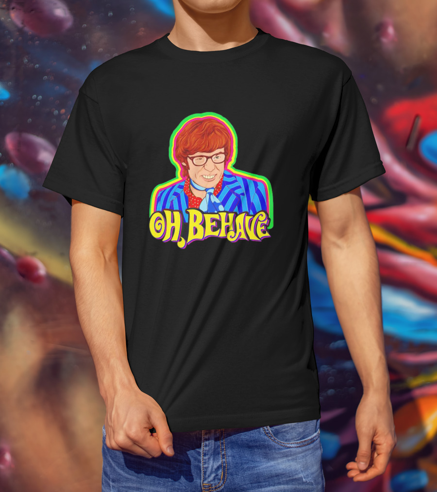 Austin Powers Oh Behave Vintage Style Psychedelic T-Shirt