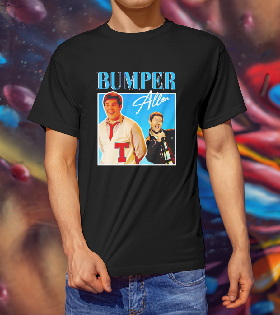 Bumper Allen Collage With Red T Sweater And Microphone T-Shirt