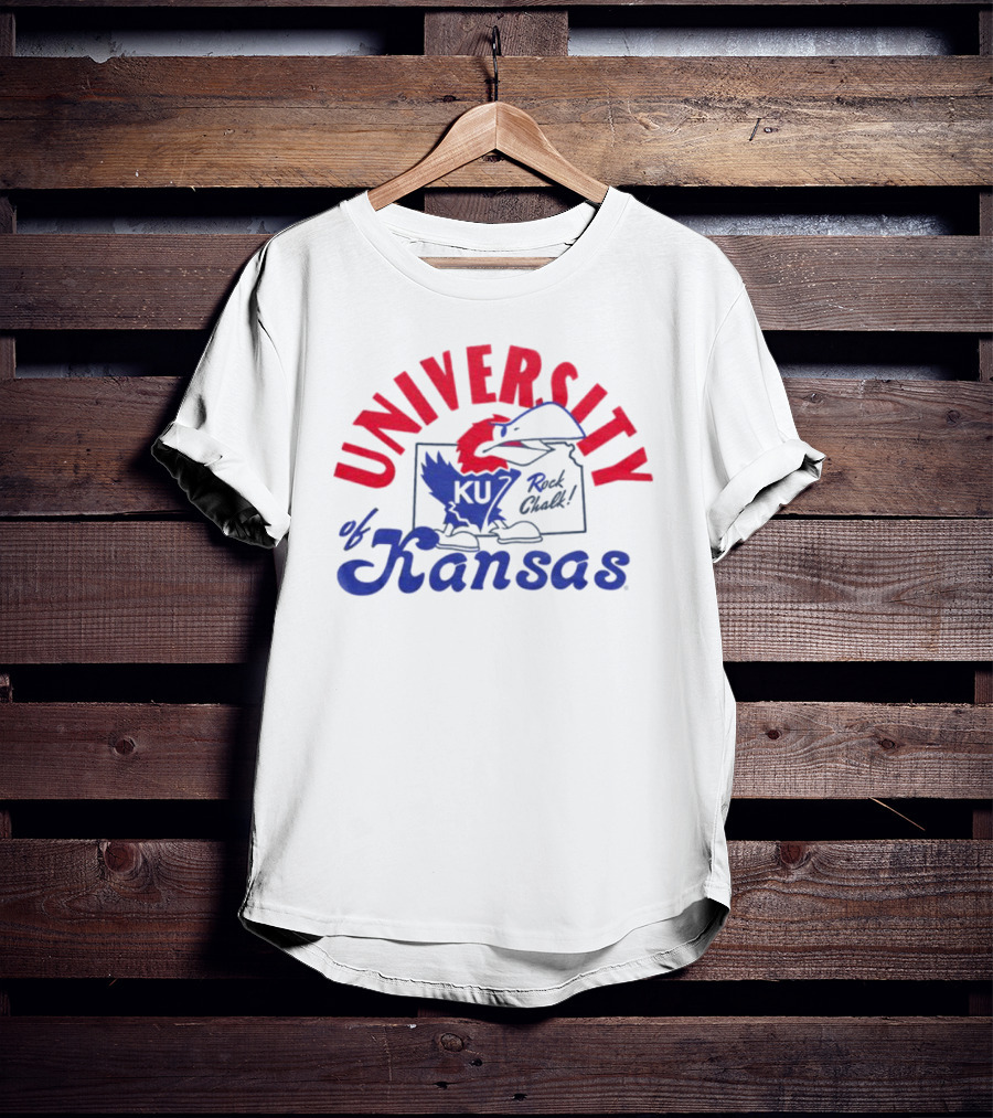 Charlie Hustle KU University Of Kansas Rock Chalk Outline T-Shirt
