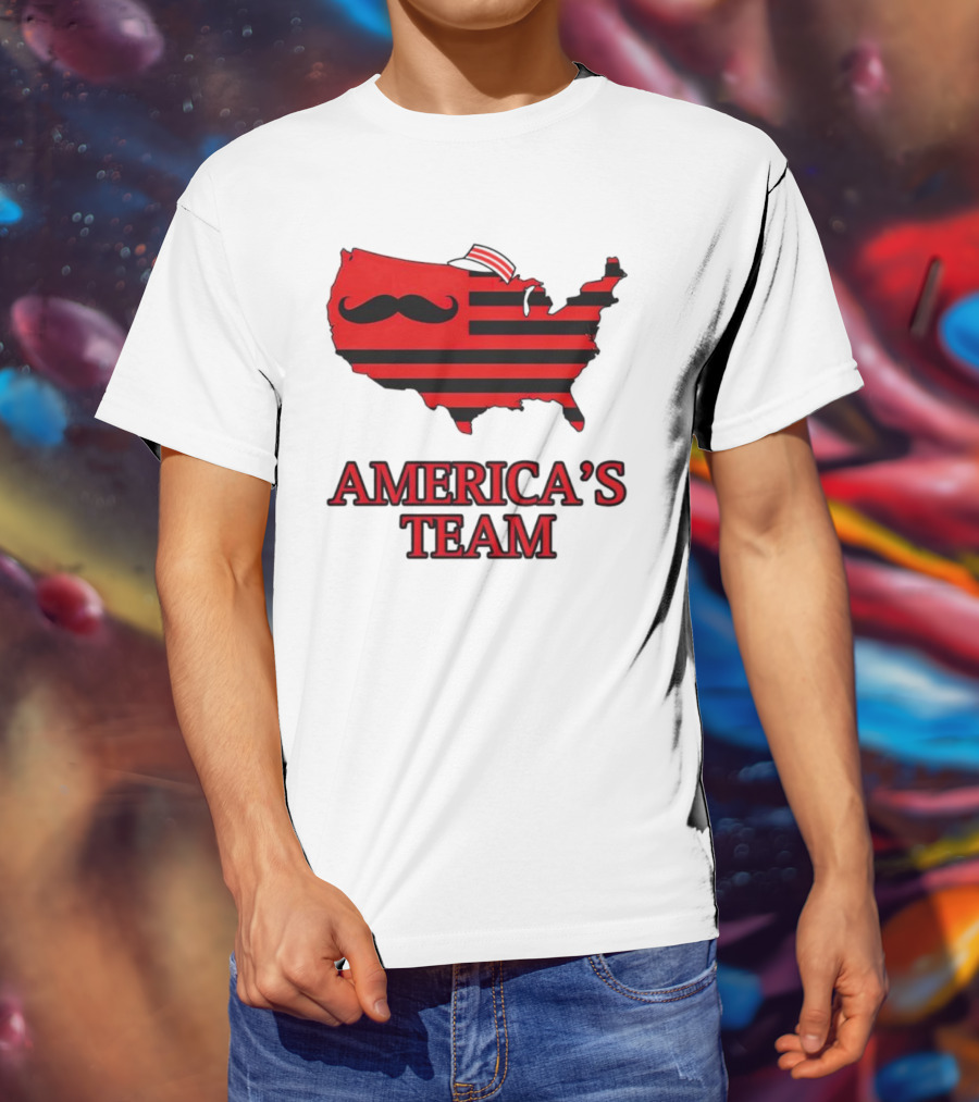America's Team Moustache Map Cincinnati Men's Fashion T-Shirt