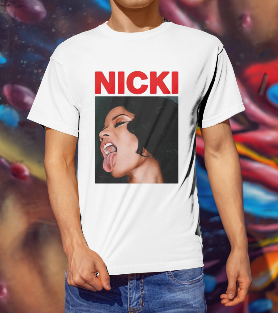 Nicki Sticking Out Tongue Image T-Shirt