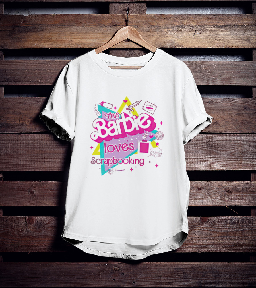 This Barbie Loves Scrapbooking Colorful Craft-Inspired T-Shirt
