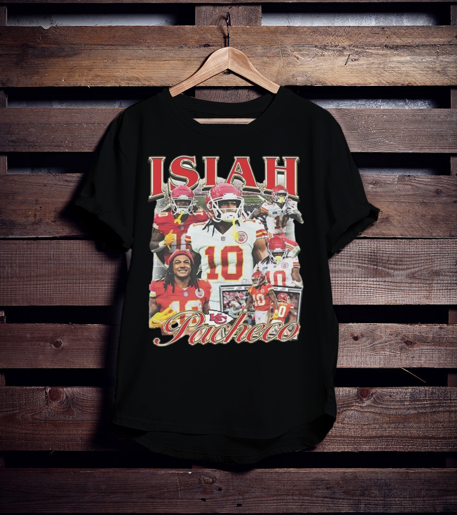 Isiah Pacheco 90s Kansas City Chiefs Football Collage T-Shirt