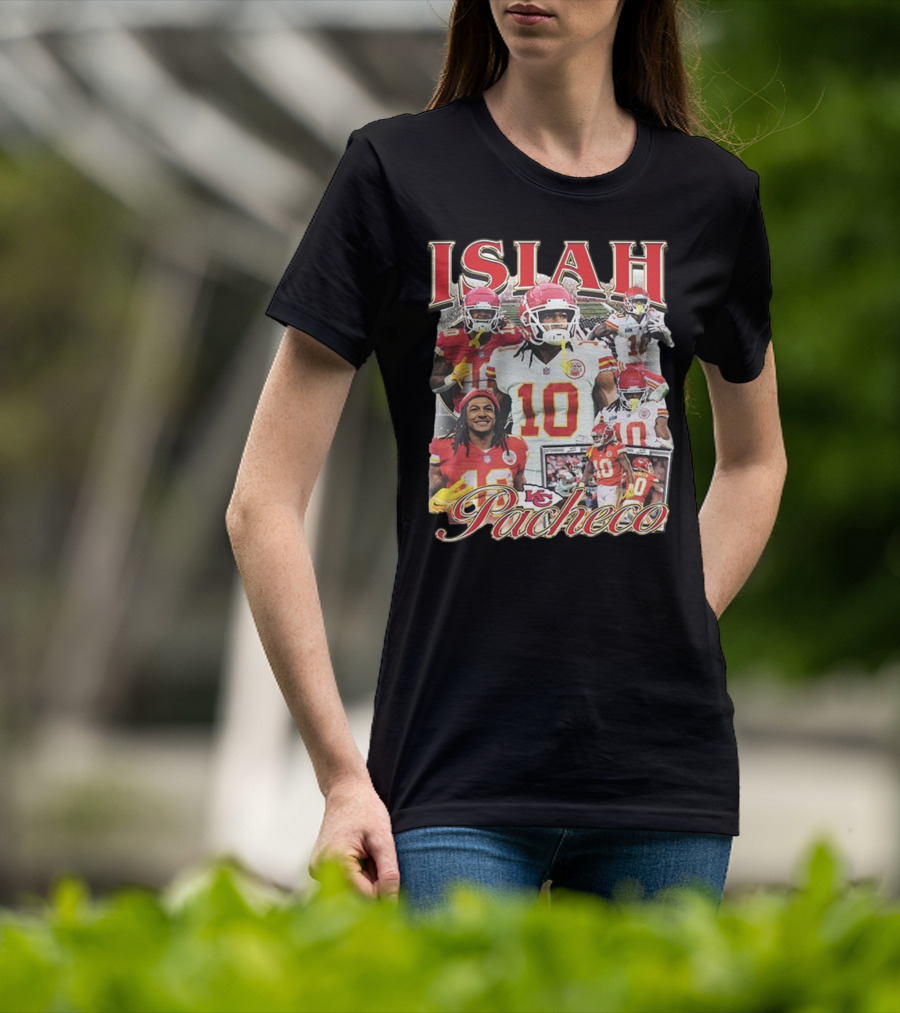 Isiah Pacheco 90s Kansas City Chiefs Football Collage T-Shirt