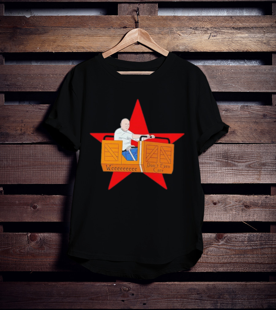 Weeeeeee Don't Even Care With Red Star Background Rollercoaster Ride T-Shirt