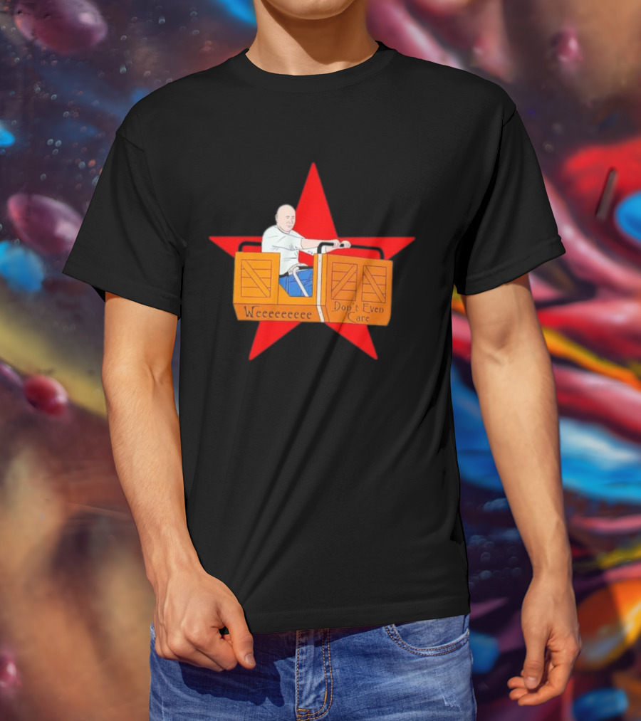 Weeeeeee Don't Even Care With Red Star Background Rollercoaster Ride T-Shirt