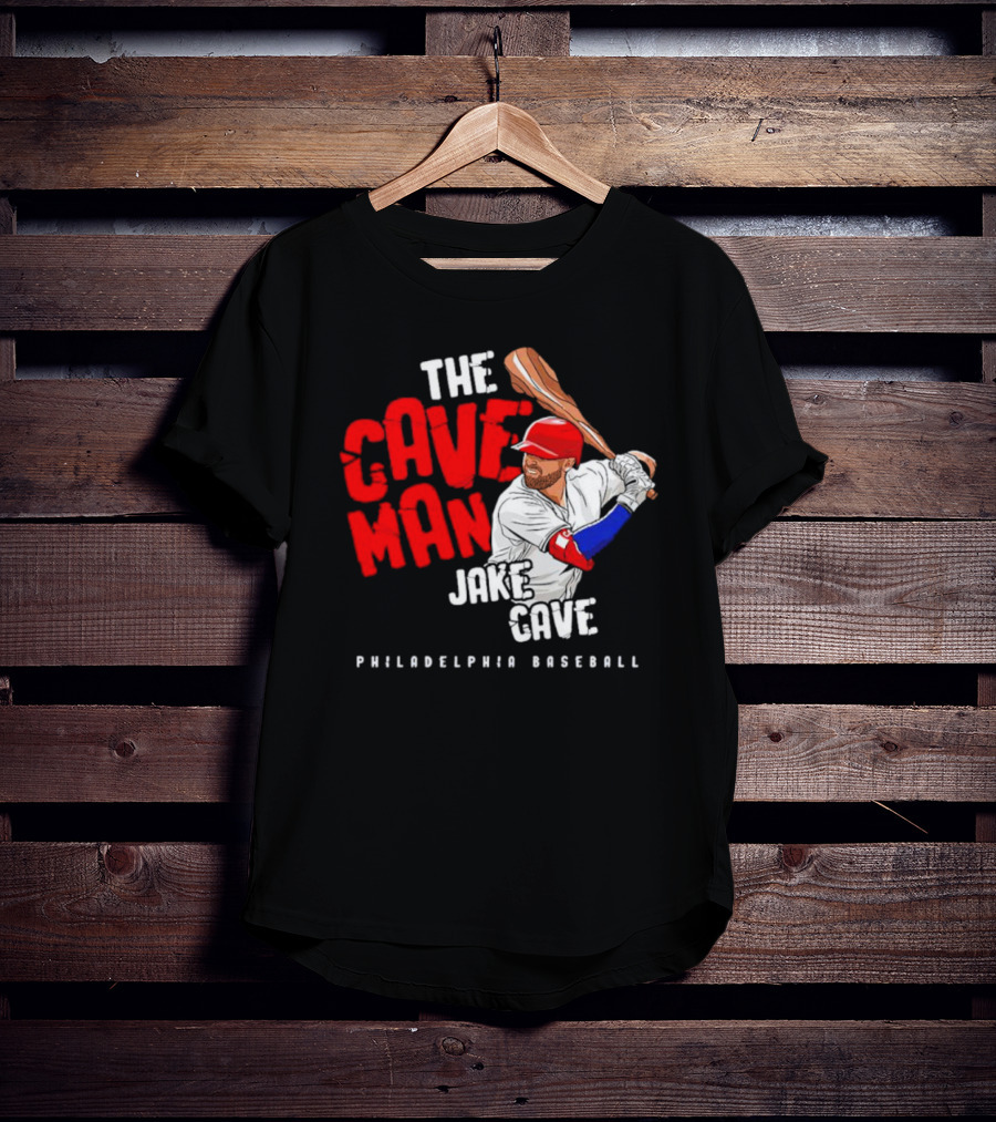 Jake Cave The Caveman Philadelphia Baseball Player T-Shirt