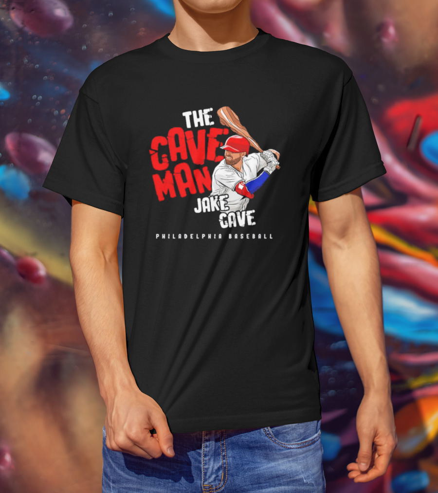 Jake Cave The Caveman Philadelphia Baseball Player T-Shirt