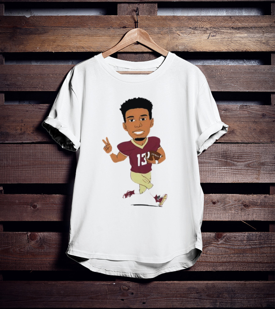 Jordan Travis II Cartoon Football Character Number 13 T-Shirt