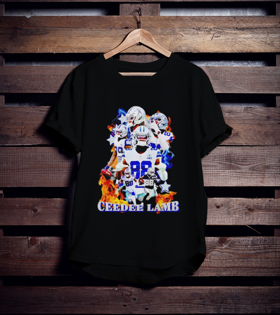 CEEDDEE LAMB 88 Cowboys Fire Stars Collage T-Shirt