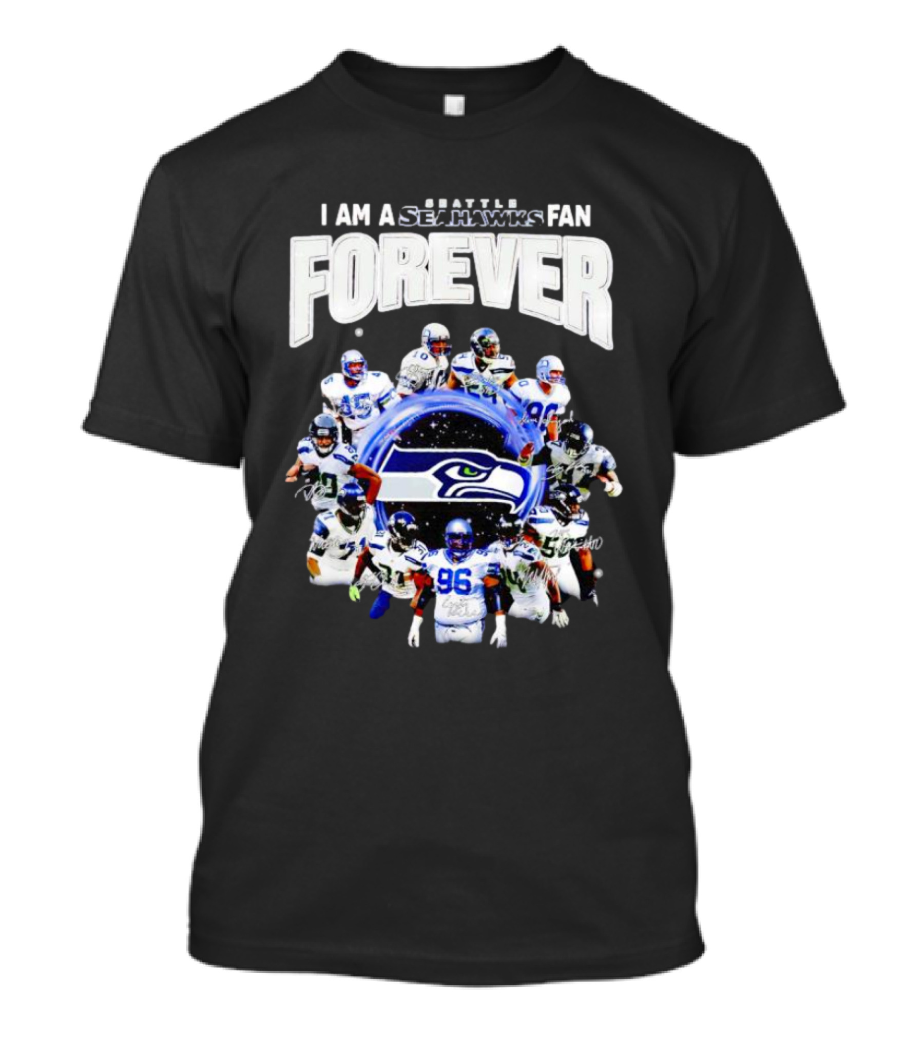 I Am A Seattle Seahawks Fan Forever Signatures NFL Team Spirit T-Shirt