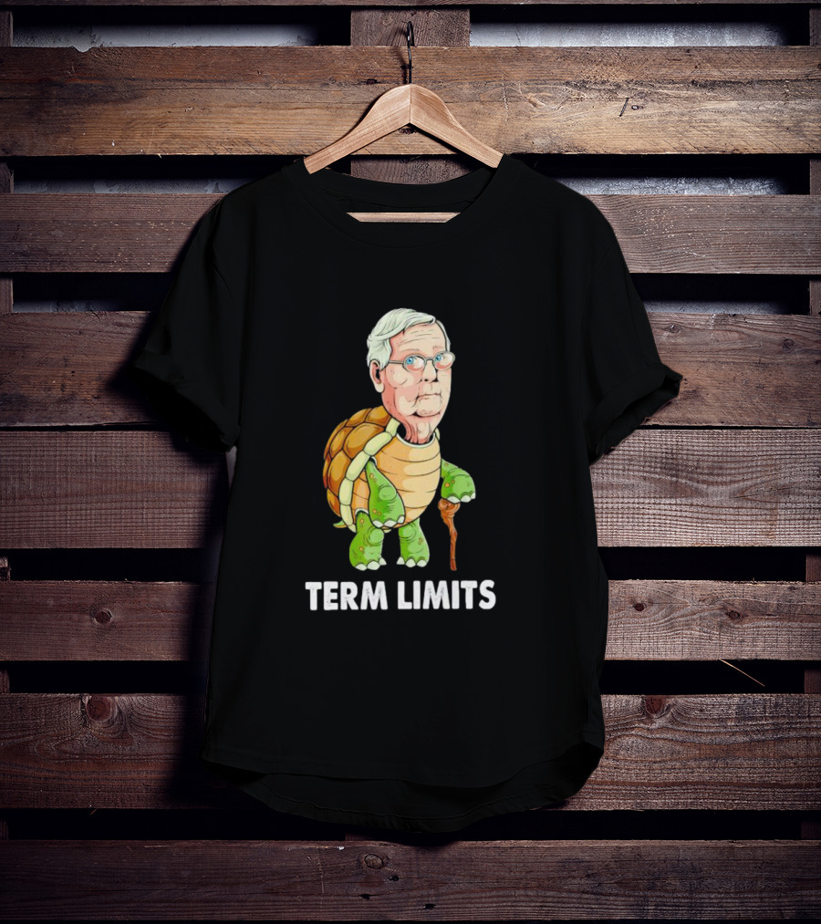 Mitch McConnell Turtle Illustration Term Limits T-Shirt