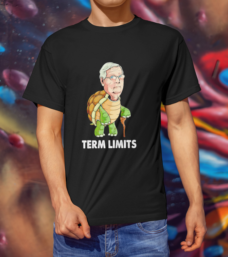 Mitch McConnell Turtle Illustration Term Limits T-Shirt