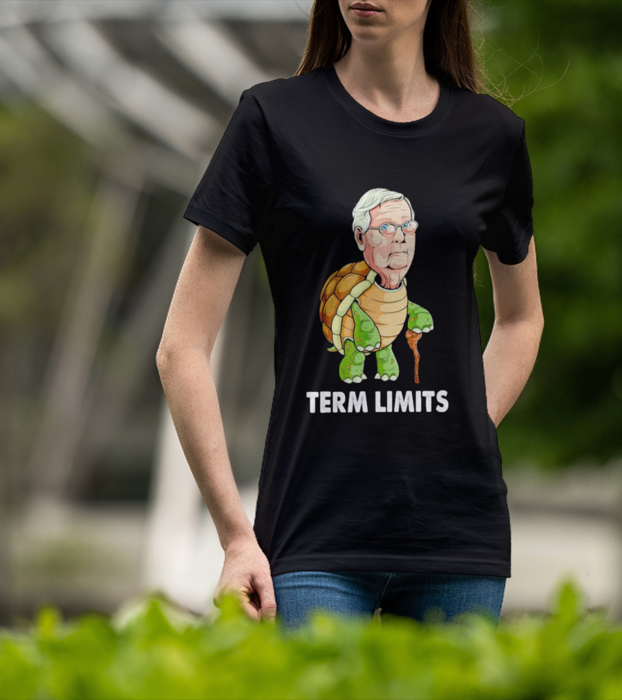 Mitch McConnell Turtle Illustration Term Limits T-Shirt