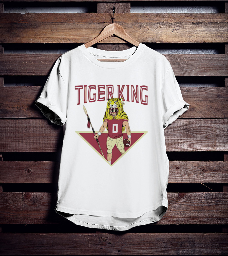 FSU Tiger King Football Warrior With Spear And Helmet T-Shirt