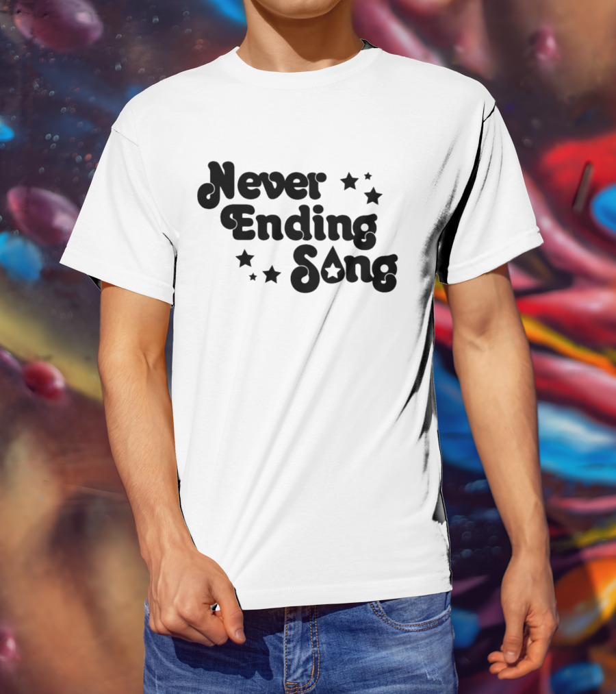 Never Ending Song With Retro Star Accents T-Shirt