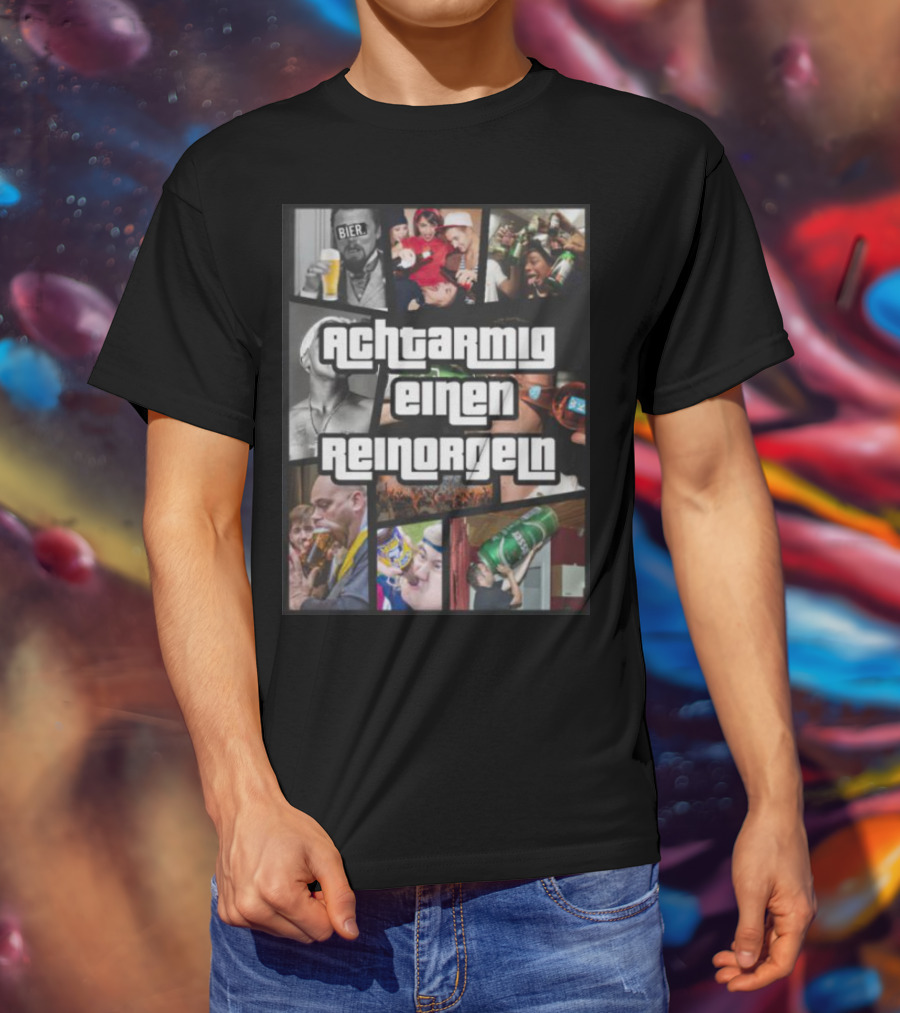 Achtarmig Einen Reinorgeln Bier Party Collage T-Shirt