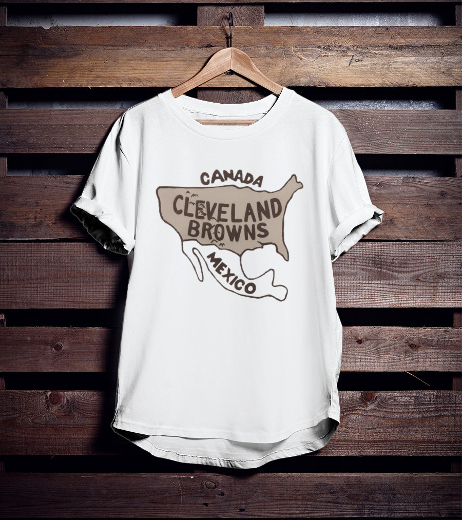 Cleveland Browns Canada Mexico Map T-Shirt