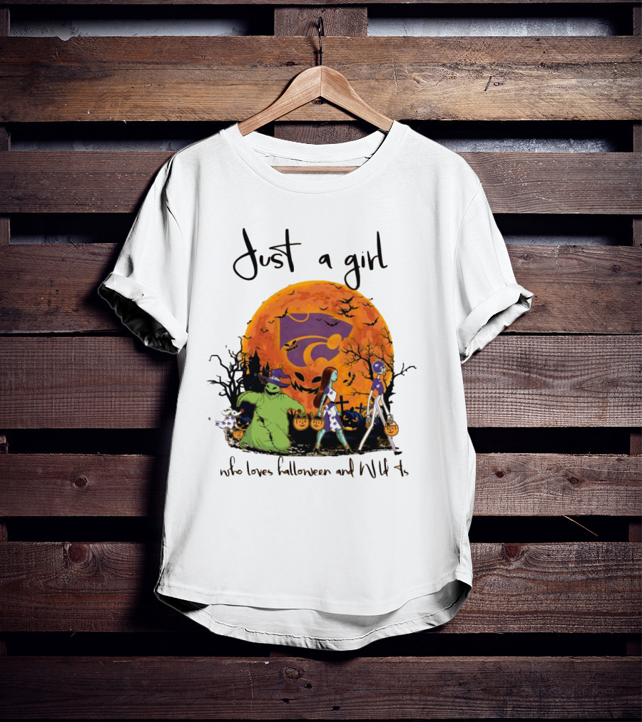 Just A Girl Who Loves Halloween And Kansas State Wildcats The Nightmare Before Christmas T-Shirt